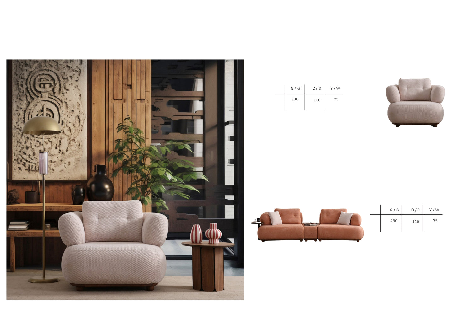 PUFFY SOFA SET